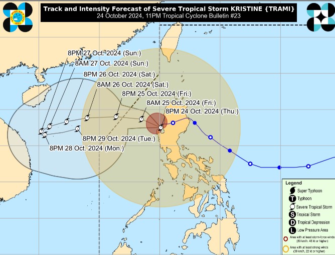 PAGASA: 25 areas under Signal No. 2 as Kristine keeps strength – GMA Network