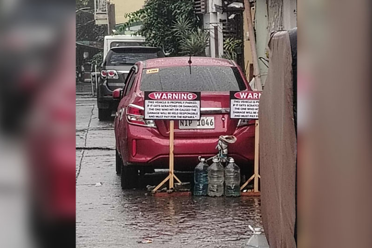 ‘Warning’: Parked vehicle with unusual sign in Cavite draws flak – Interaksyon