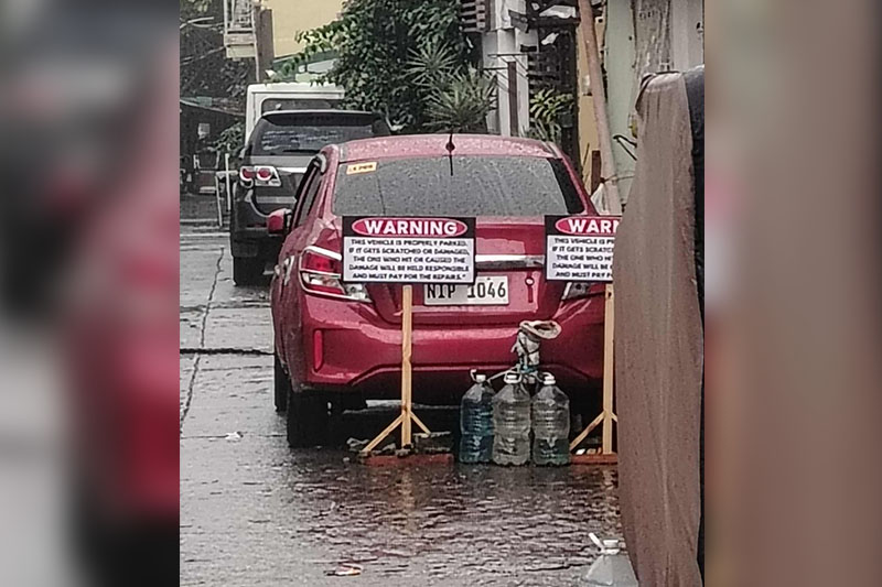 ‘Warning’: Parked vehicle with unusual sign in Cavite draws flak – Interaksyon