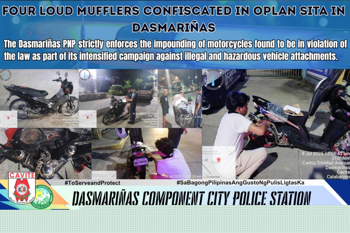 Dasmarinas confiscates loud pipes, says it is against PD 96 – MotoPinas.com