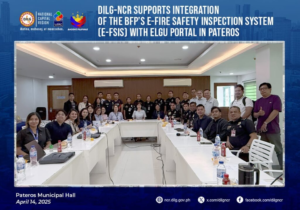 DILG-NCR Supports the Integration of the Bureau of Fire Protection’s e-Fire Safety Inspection System (e-FSIS) with eLGU Portal in Pateros – DILG-NCR